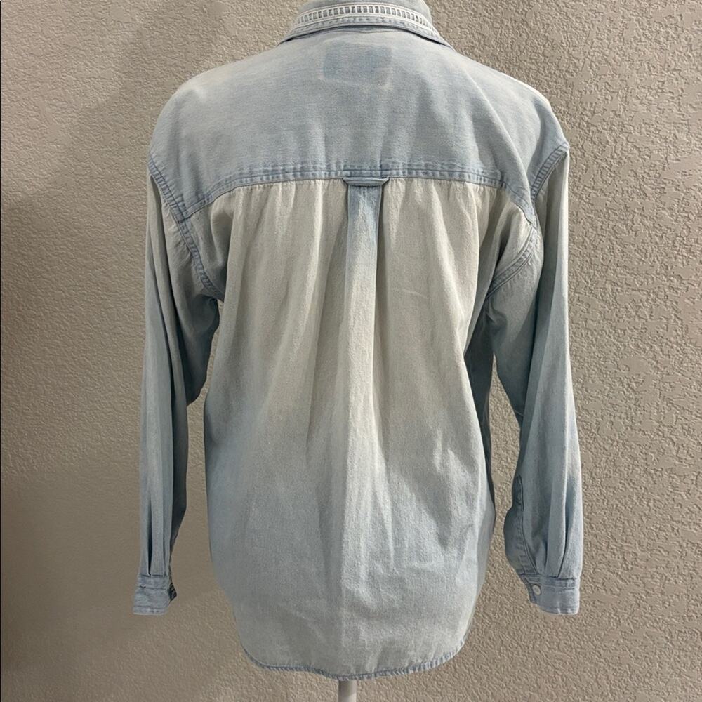 No Barriers Embroidered Patchwork Light Blue Deni… - image 7